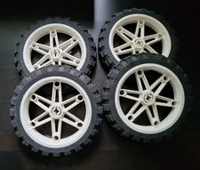 *Lot of 4* LEGO Mindstorm Technic 81.6 x 15 Wheels Tires Motorcycle (2902 2903)
