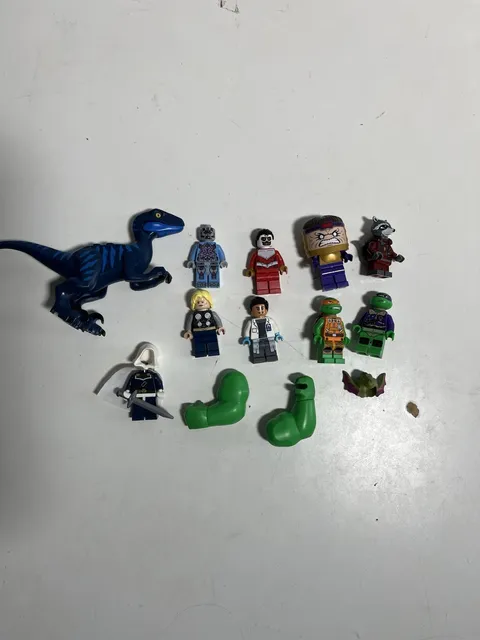 LEGO Minifig Lot of 9, TMNT, Jurassic, Marvel w/ Accessories