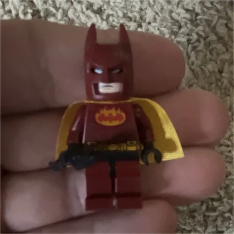 LEGO Batman Minifigure Red Suit w/ Yellow Cape & Black Accessory