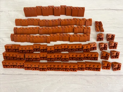 LEGO LOT DARK ORANGE 126 PCS 1X2 2X2 SLOPE BRICK VARIETY INVERTEDBUILDING PIECE