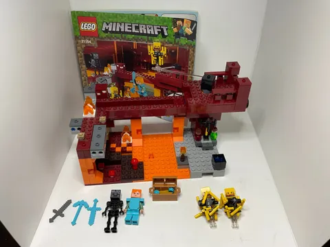 LEGO Minecraft: The Blaze Bridge (21154), with minifigs and manual. No box