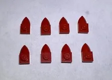 Lego Lot Of 8 Bright Red 1x1 Plate With Tooth Teeth New Part Spike