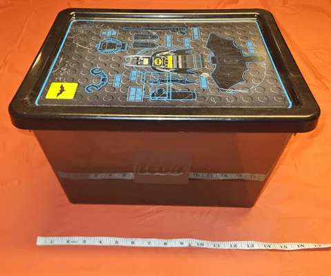 Lego Batman Movie Storage Box Transparent Black W/Movie Graphics Lid 14"×10"×9"T