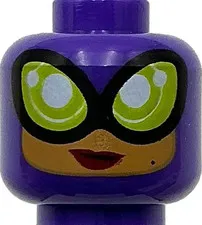 Lego New Dark Purple Minifigure Head Dual Sided Female Balaclava Part