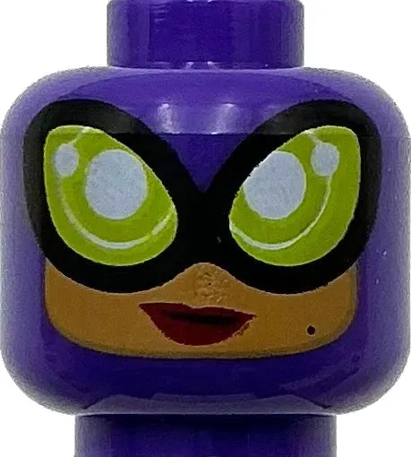 Lego New Dark Purple Minifigure Head Dual Sided Female Balaclava Part