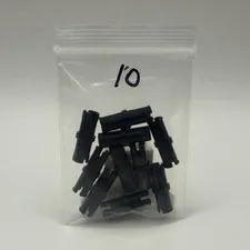 LEGO Part 2780 - Black technic pin w/ short friction ridges - 10pcs 