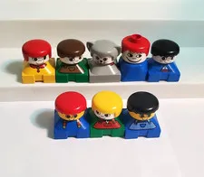 Duplo Lego Vintage Chunky Square Base People Lot of 8 Figures