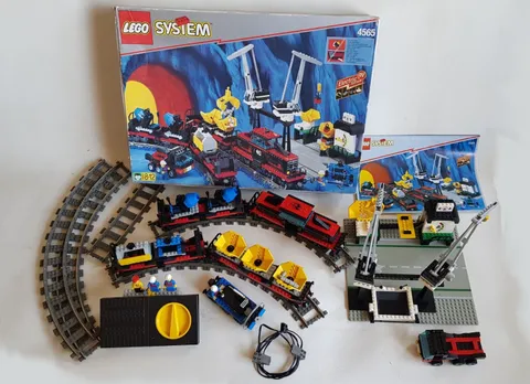 LEGO 4565 Freight and Crane Railway Train Original Box incl Box & Instructions 9V 1996