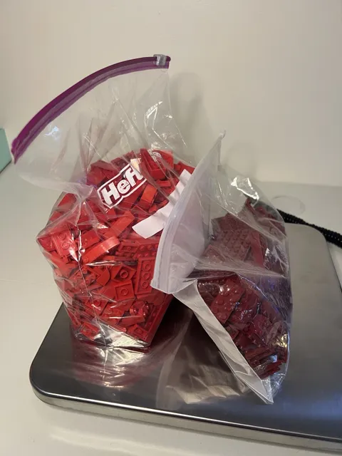 2LBs LEGO DARK RED And RED Loose Bricks Bulk Lot 2 Pounds