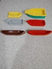 Lego Minifigure Accessory Parts Row Boat Hulls, Canoe Red Brown Indian, City