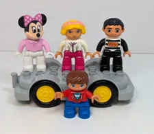Lego Duplo Figures (Lot of 4) People and 1 Wagon Minnie Mouse Prisoner Mom Child