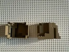 Lego 2 Pieces Dark Tan Panel 4x10x6 Rock Rectangular City Mountain part #6082