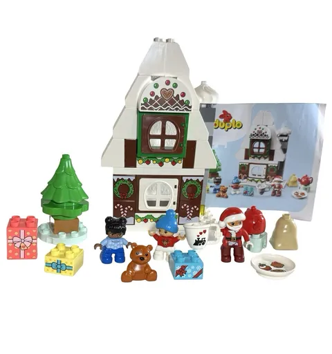 INCOMPLETE (Missing 1 Piece) Lego Duplo Santa's Gingerbread House Set 10976