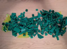 310g Bulk Green Colored Lego Lot (May contain non-lego or mega blok parts)