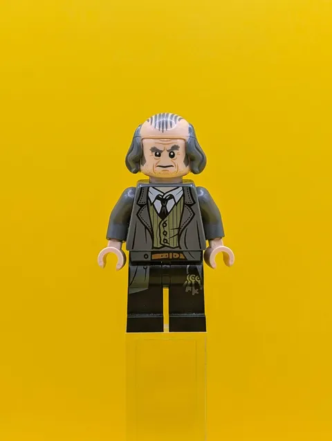 Argus Filch hp140 Bald On Top Dark Bluish Gray Jacket Harry Potter Minifigure Le