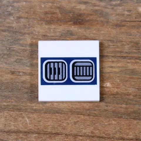 LEGO Star Wars Tile 2 x 2 Silver R2-D2 Astromech Droid Vents Pattern 3068pb2461