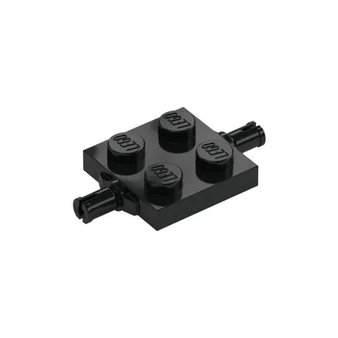 LEGO 8x Black Plate, Modified 2 x 2 with Wheels Holder inv.626