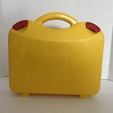 LEGO Yellow & Orange Plastic Carrying Case Storage Box With Dividers