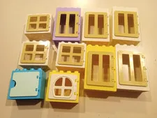 Lego Duplo Lot of 10 Windows/Doors with Frames Misc Styles & Colors