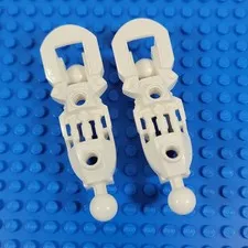2X LEGO Bionicle WHITE Toa Inika Leg Lower Section Part Lot Set 53548 57475