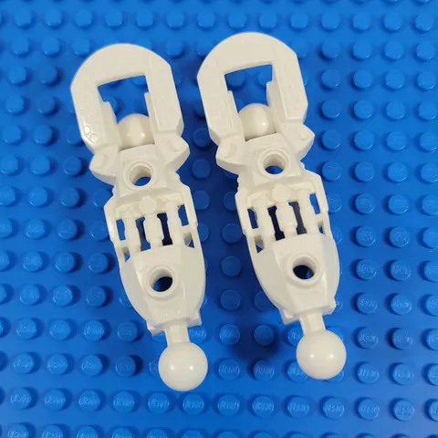 2X LEGO Bionicle WHITE Toa Inika Leg Lower Section Part Lot Set 53548 57475