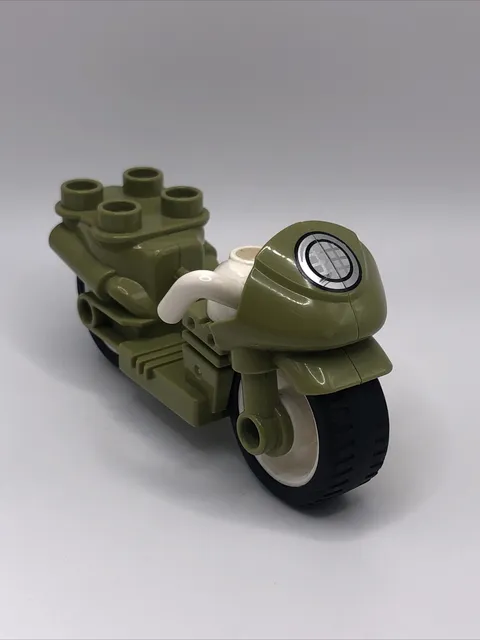 Lego Duplo Vehicle Jurassic World Park Military Green Motorcycle