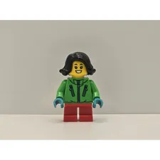 LEGO Holiday Minifigure Girl Bright Green Jacket hol275 New Seasonal