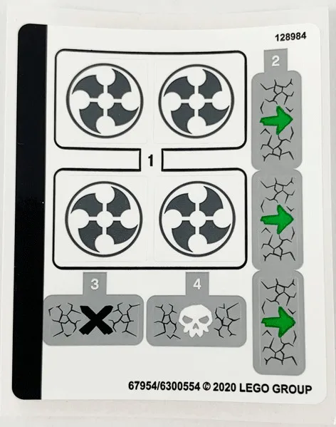 LEGO STICKER SHEET 71719 ZANE'S MINO CREATURE from set New & Genuine