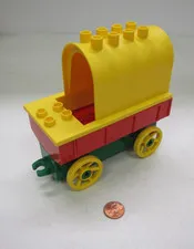 Lego Duplo VINTAGE TOWN COVERED WAGON Cowboy Vehicle Western Pioneer #2435