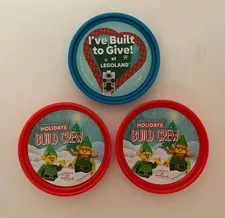 LEGOLAND Lego Christmas Pop Badge (3pcs) Happy Holidays 2024 Elf Crew NEW RARE