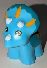 Lego Duplo Turquoise Azure TRICERATOPS BABY DINOSAUR Prehistoric Animal Zoo Park