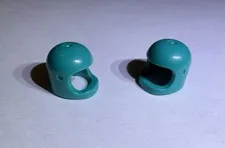 Lego Lot Of 2 Bright Bluish Green Mini Helmets Helmet Space New City 243