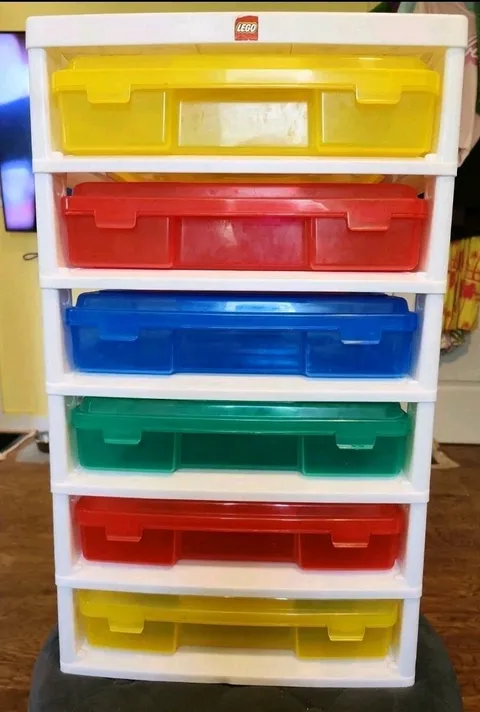 Vintage LEGO Iris 6-Drawer Storage Organizer Multicolor Drawers & Trays Included