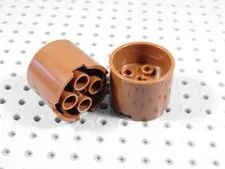 LEGO Lot of 2 Reddish Brown 3x3x2 Recessed Center Round Bricks BA