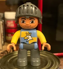 LEGO Minifigure Gray Helmet Blue Torso w/ Crowned Eagle Dark Gray Legs