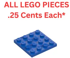 LEGO Plate 4x4 Blue 3031 - Genuine LEGO Parts Pieces Bulk