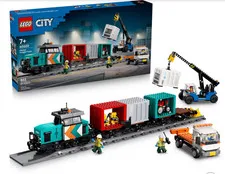 LEGO City Harbor Freight Train with Crane & Truck 60509
