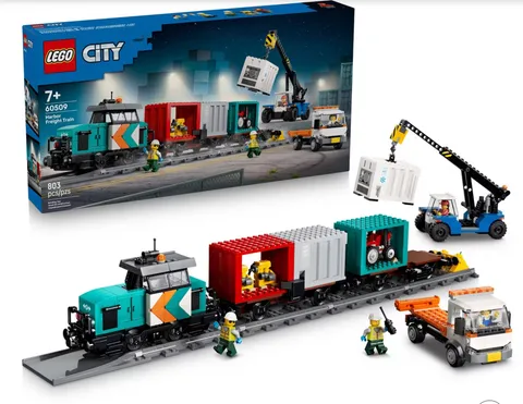 LEGO City Harbor Freight Train with Crane & Truck 60509