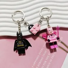 Exclusive Pink Fairy Batman Lego Keychain Valentine's Day Couple Cute Gifts US
