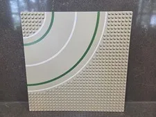 VTG LEGO Gray Road Base Plate 32x32 9 Stud Curve w Road Pattern