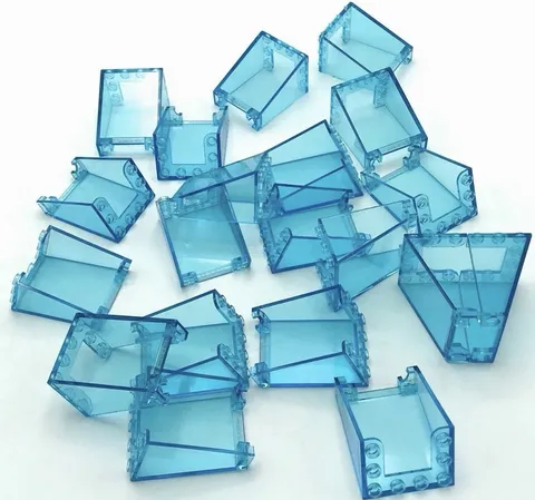 LEGO 20 LOT New Trans-Light Blue Windscreen 3 x 4 x 4 Inverted Transparent Parts