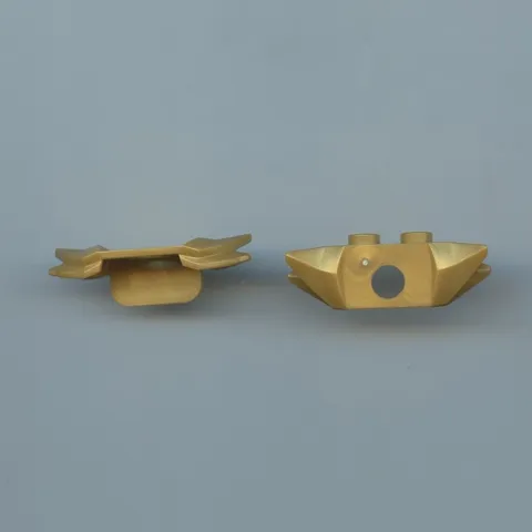 LEGO x 2 Pearl Gold Minifigure Armor Shoulder Pads Wide with Double Flaps 2 Stud