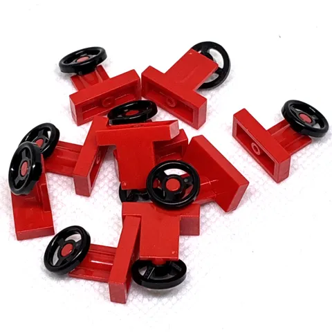 LEGO Parts - Red Vehicle, Steering Stand 1 x 2 - No 3829c01 - QTY 10
