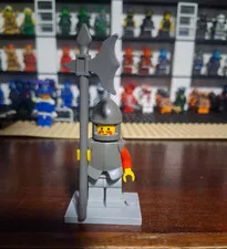 LEGO Minifigures Gray Knight/Guard Minifigure with Halberd Weapon