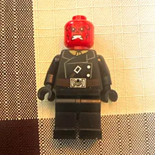 LEGO Red Skull Minifigure with Black Suit, Black Torso & Legs, Plastic