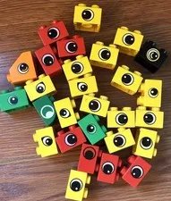 27 Lego Duplo Brick Eyes 2 x 2 Lot  Look Left Right