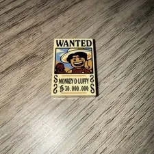 Lego One Piece Monkey D. Luffy Wanted Poster NEW