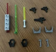 LEGO Star Wars Bulk Lot Weapons Lightsaber Blasters Spring Shooters Accessories
