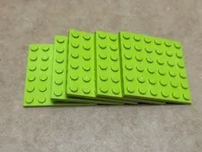 LEGO Parts - Lime Plate 6 x 6 - No 3958 - QTY 5