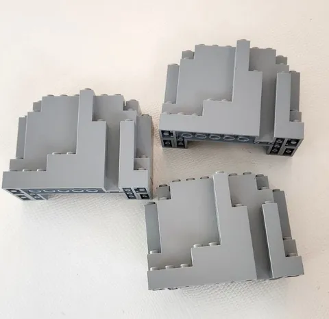 LEGO Lot 6082 Light Gray Rock Castle Panel Parts THREE pieces